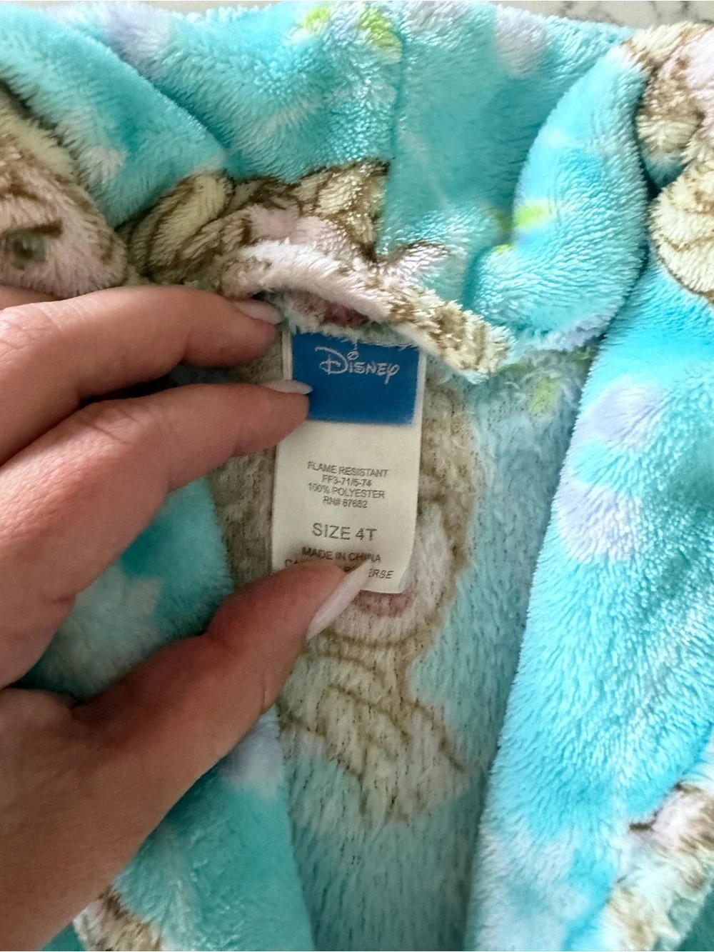 Disney Frozen Elsa Plush Hooded Belted Bath Robe Girls 4T